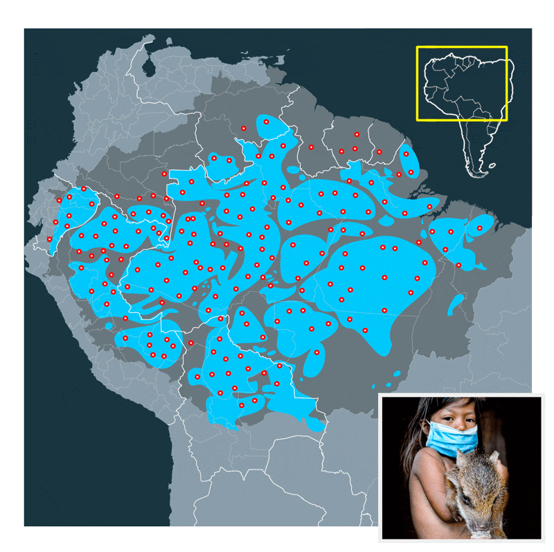 Un mapa de la selva amazónica